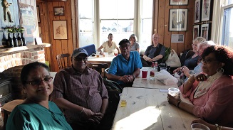 cardiac club members enjoy the balmy sunshine in Whitstable